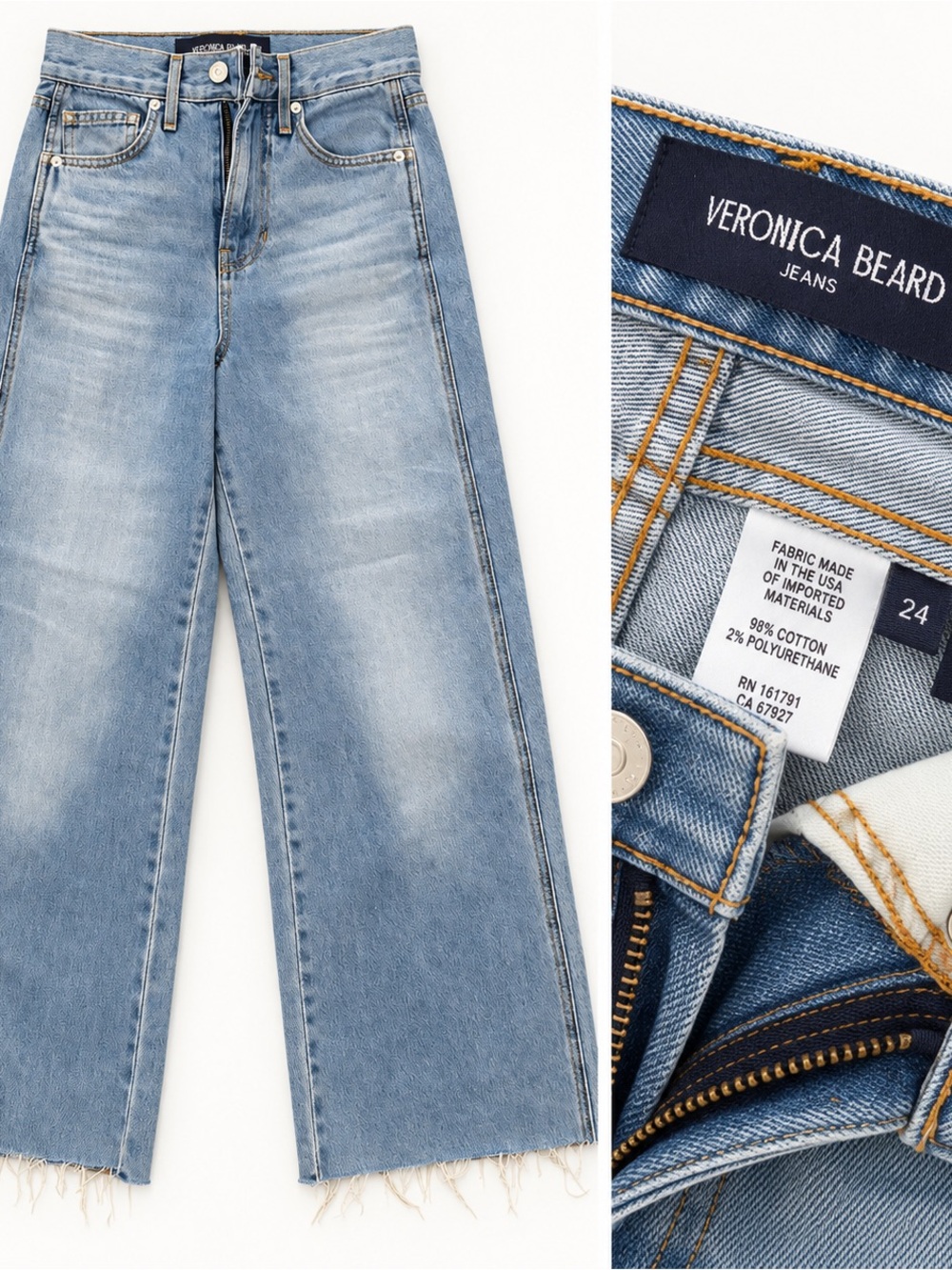 Veronica Beard Faded Light Blue Bootcut WomensJeans